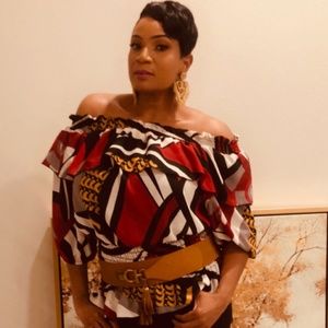 Ashley Stewart Off the shoulder top, Size 12, Multicolor